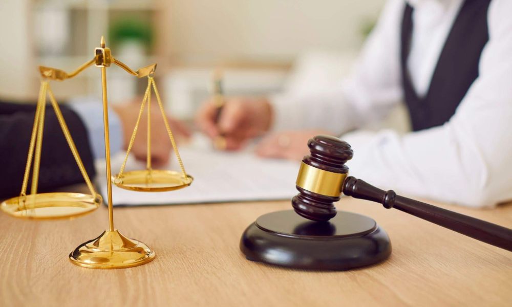 Estate planning attorney with judge's scale illustrating
