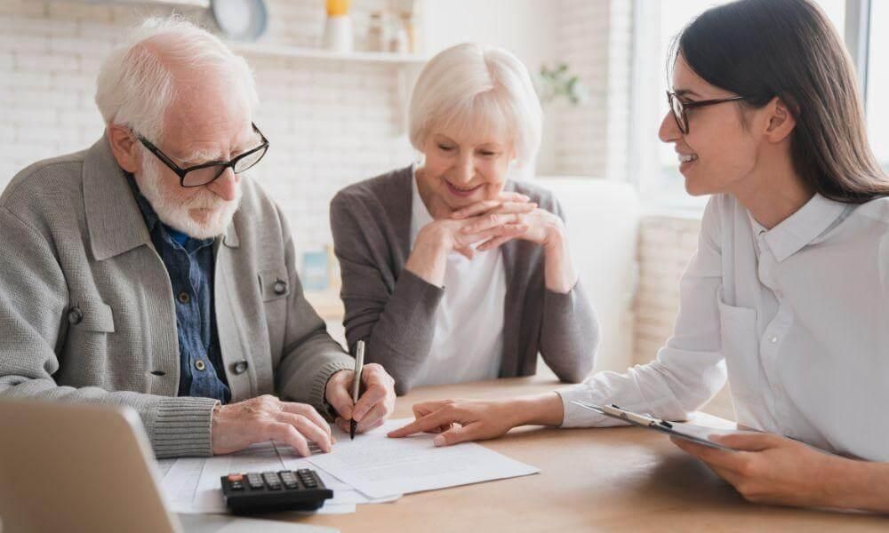 A couple reviewing asset protection strategies with an advisor