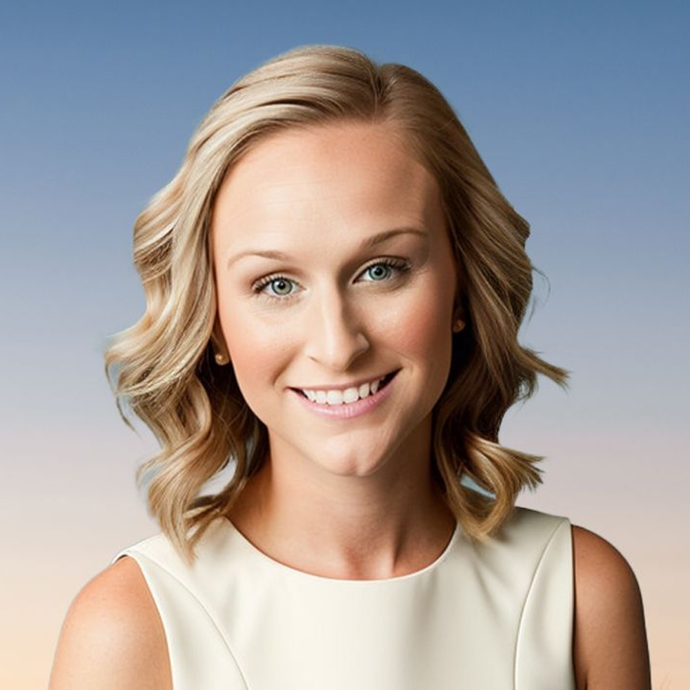 Attorney Shannon Laymon-Pecoraro smiling in a professional headshot, wearing a plaid blazer with styled blonde hair.