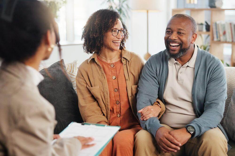 Man and woman discussing inheritance protection