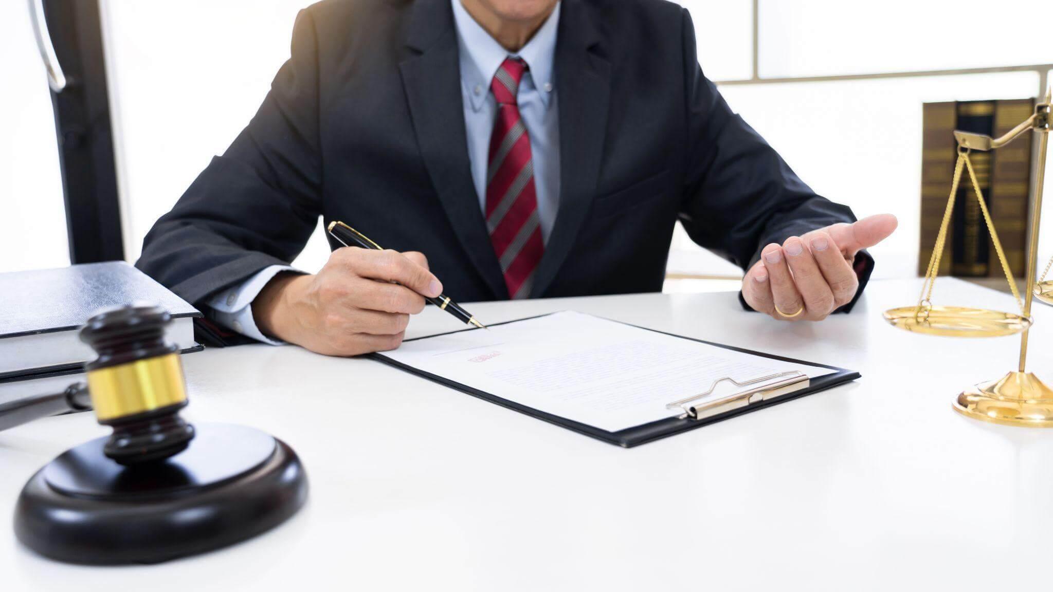Man reviewing documents for setting up a special