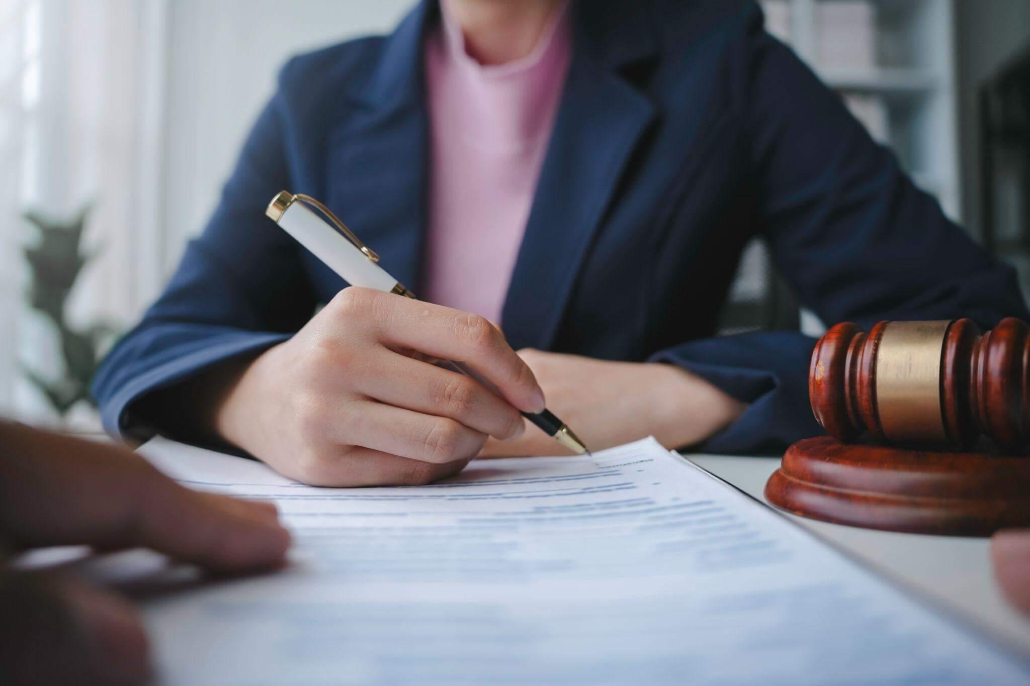 Woman reviewing documents related to Virginia probate process